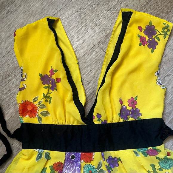 Vintage Y2K XXI Bright Floral Tie Back Dress - Picture 5 of 7